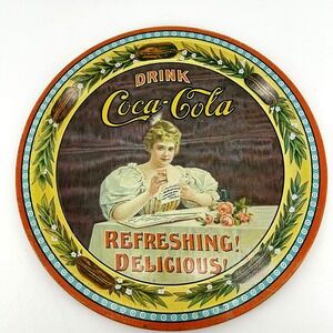 Vintage Coca-Cola 75th Anniversary Tin Tray 1899 Hilda Clark Reproduction 12"